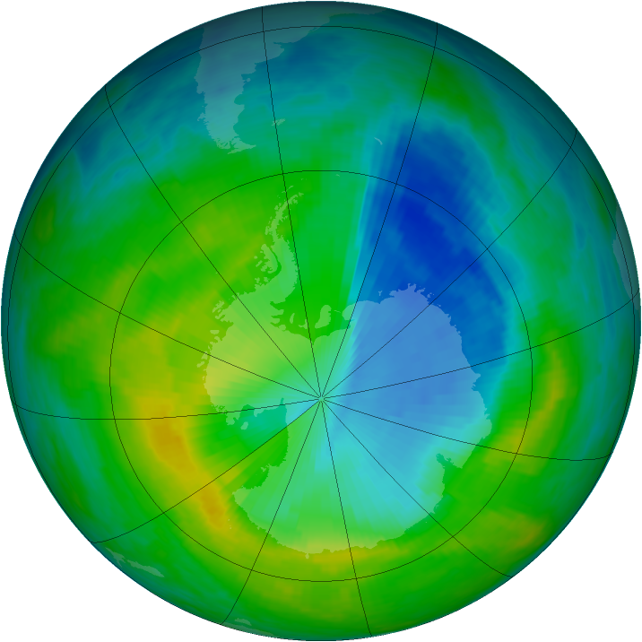 Antarctic ozone map for 28 November 1985